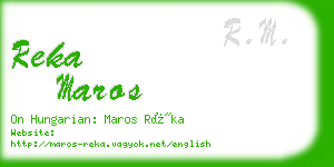 reka maros business card